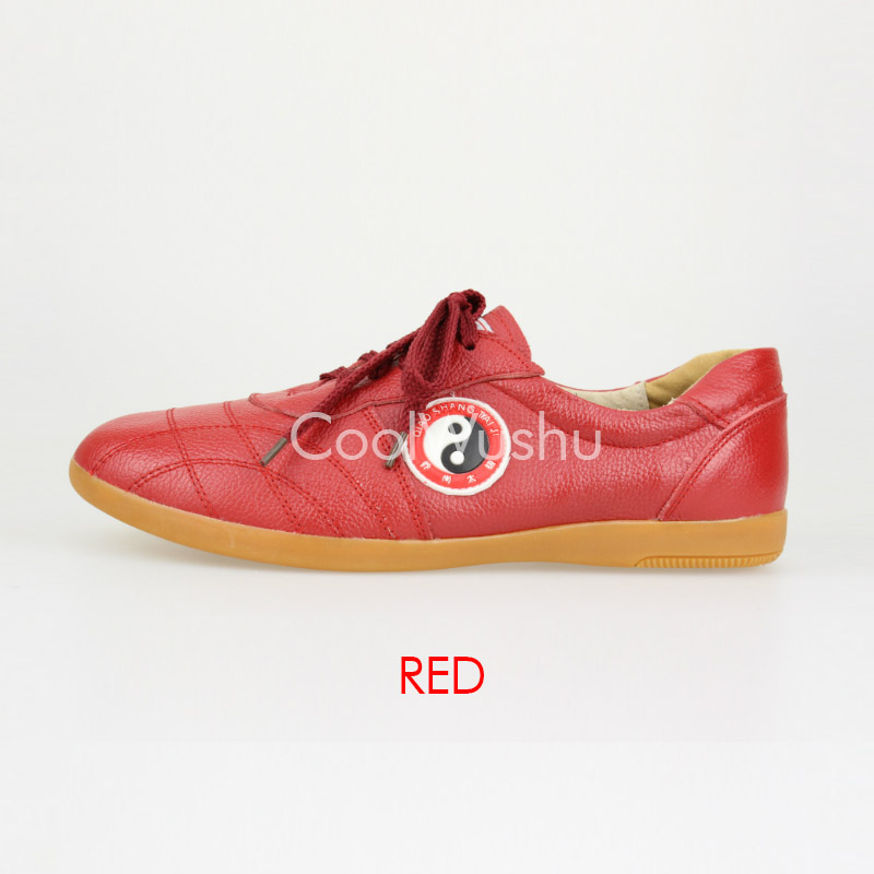 红色牛皮太极鞋